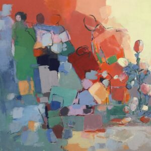 Acrylique au couteau sur toile 60x60cm. Disponible 700€.